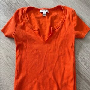 Topshop Bright Orange Short Sleeve Tee